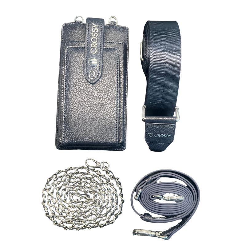 CROSSBODY HANDY TASCHE VEGAN- BLAU - Set 2 Straps + 1 Kette