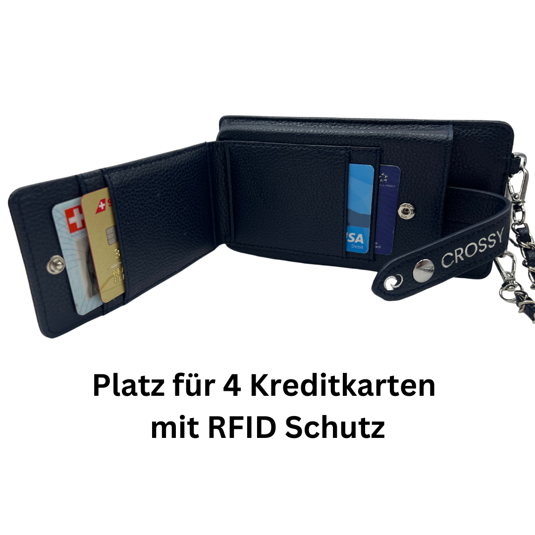 CROSSBODY HANDY TASCHE VEGAN- BLAU - Set 2 Straps + 1 Kette