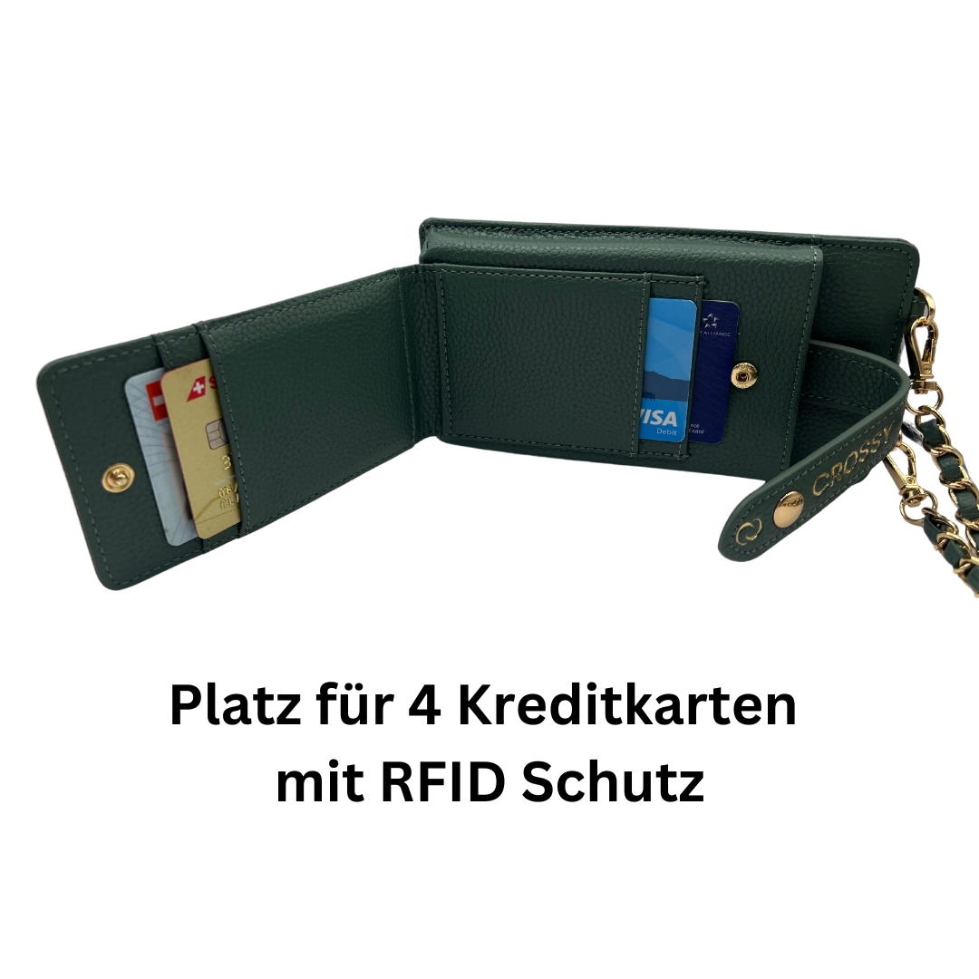 CROSSBODY HANDY TASCHE VEGAN- OLIVE - Set 2 Straps + 1 Kette