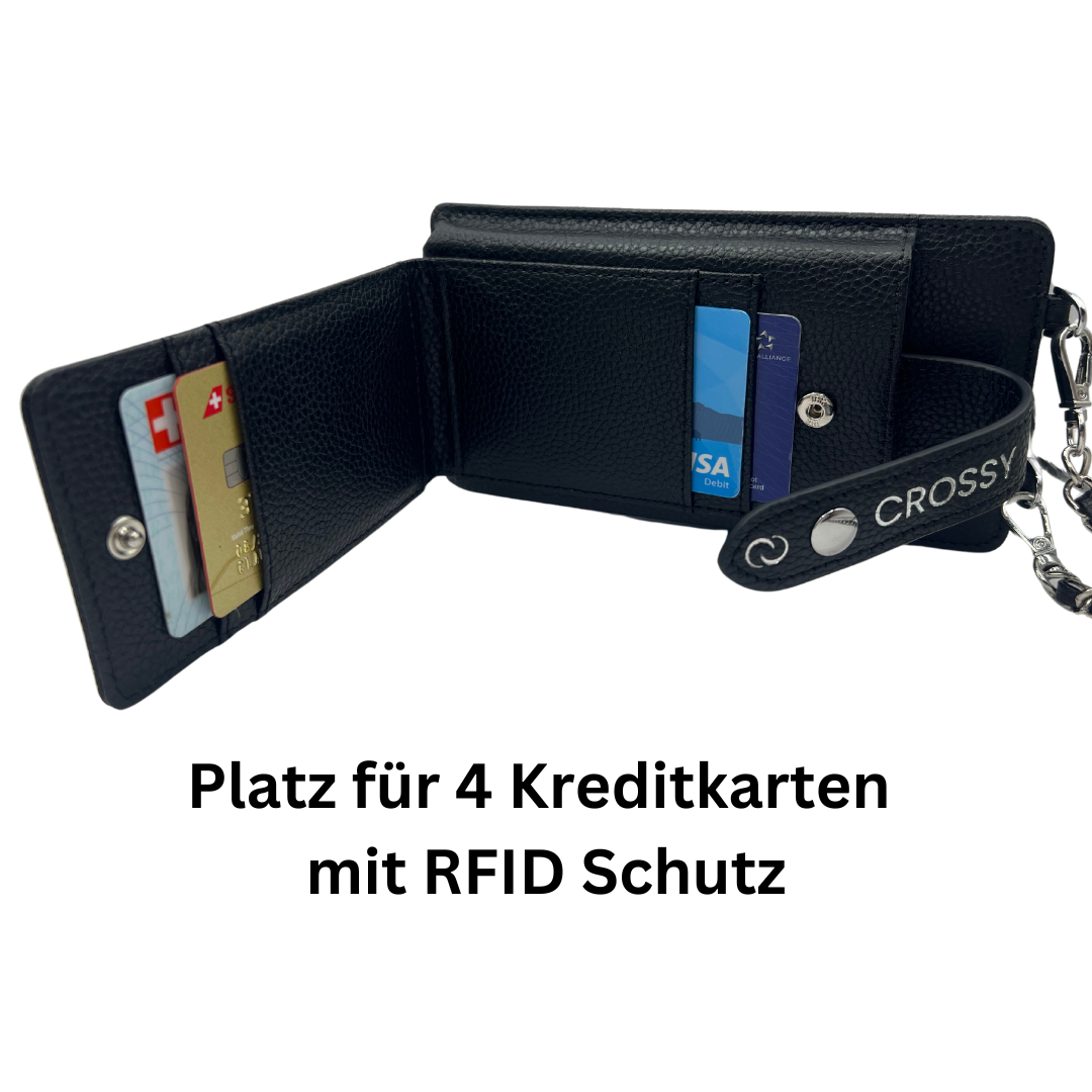 CROSSBODY HANDY TASCHE VEGAN- SCHWARZII - Set 2 Straps + 1 Kette