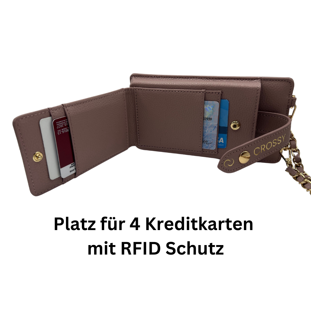 CROSSBODY HANDY TASCHE VEGAN- ROSÉ PINK - Set 2 Straps + 1 Kette