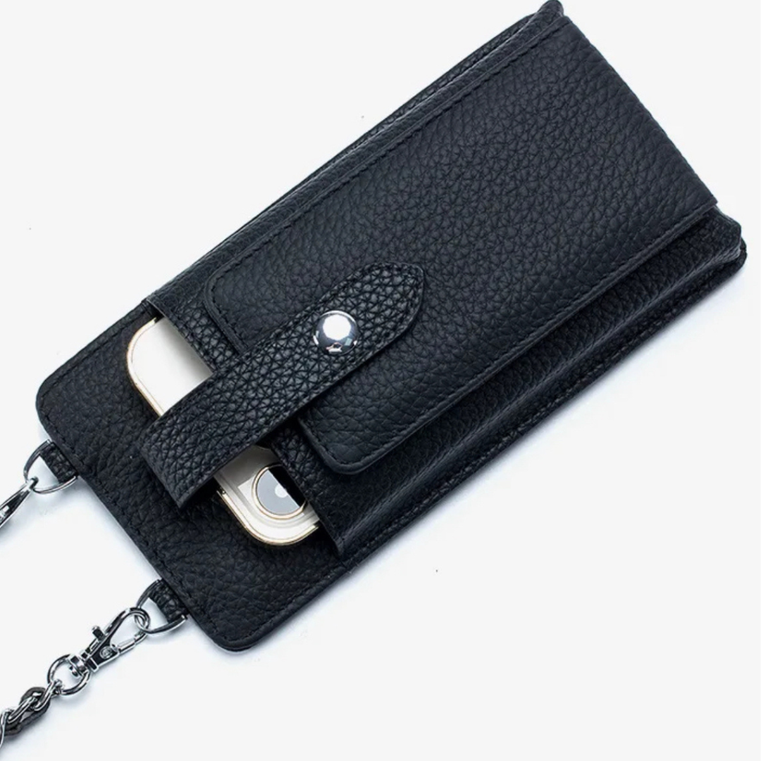 CROSSBODY HANDY TASCHE LEDER - SCHWARZ