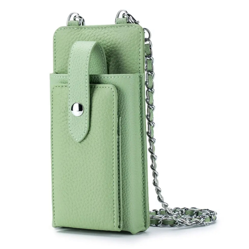 CROSSBODY HANDY TASCHE LEDER - MINT GRÜN