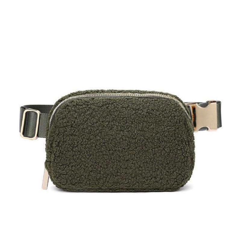 CROSSBODY BAG FLEECE - OLIVE