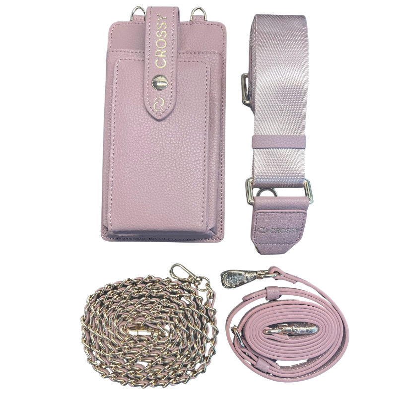 CROSSBODY HANDY TASCHE VEGAN- ROSÉ PINK - Set 2 Straps + 1 Kette