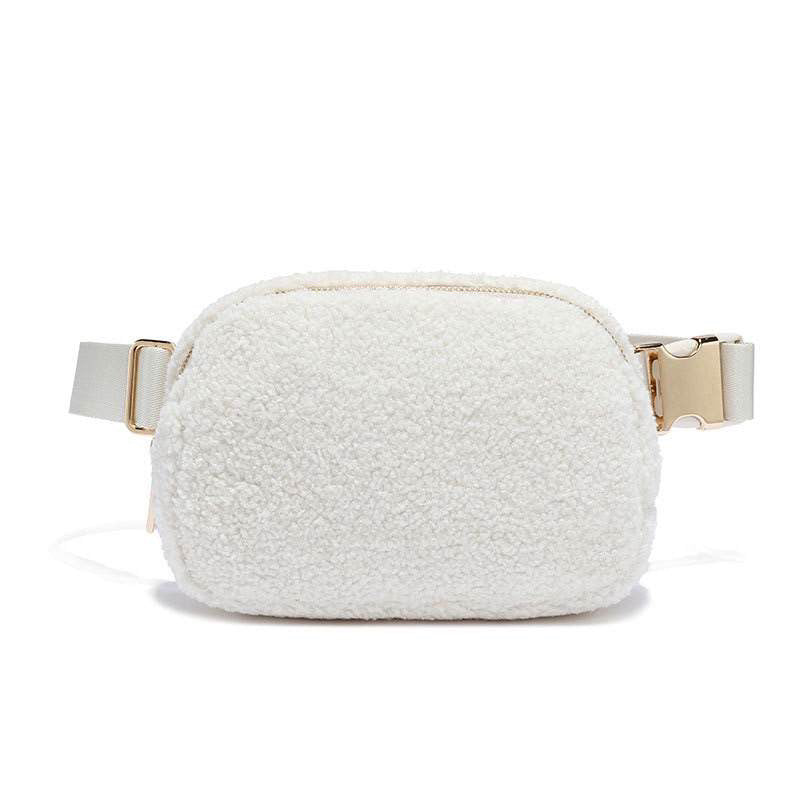 CROSSBODY BAG FLEECE - OFF-WHITE