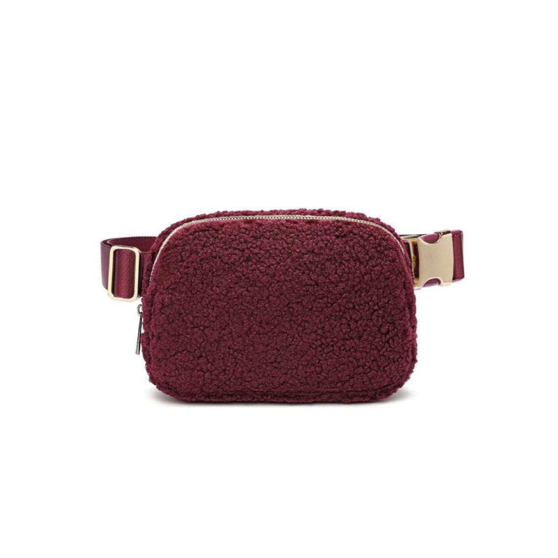 CROSSBODY BAG FLEECE - BORDEAUX