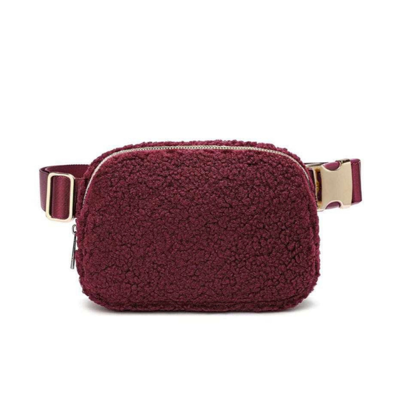 CROSSBODY BAG FLEECE - BORDEAUX