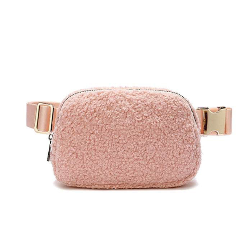 CROSSBODY BAG FLEECE - ROSÉ PINK